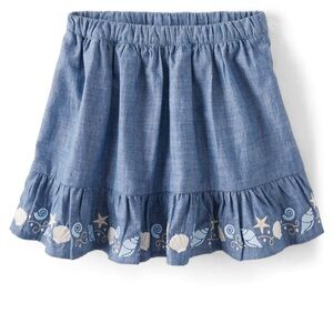 GYMBOREE Girls Embroidered Seashell Ruffle Skort